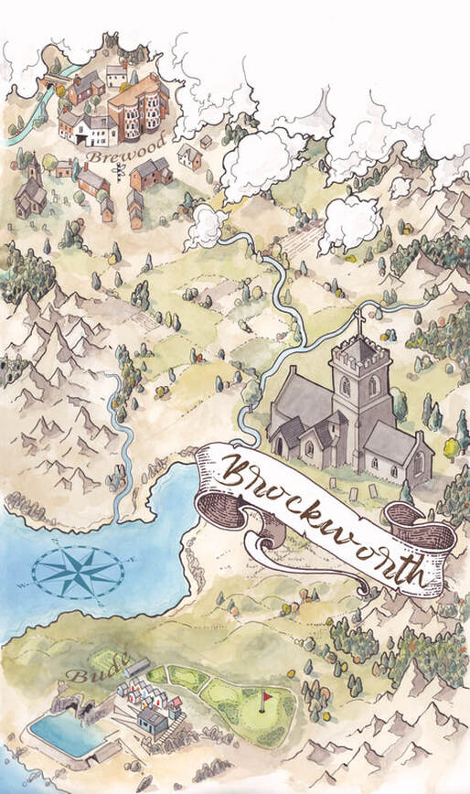 illustrated flyer for an event. Pen, ink and watercolour 
