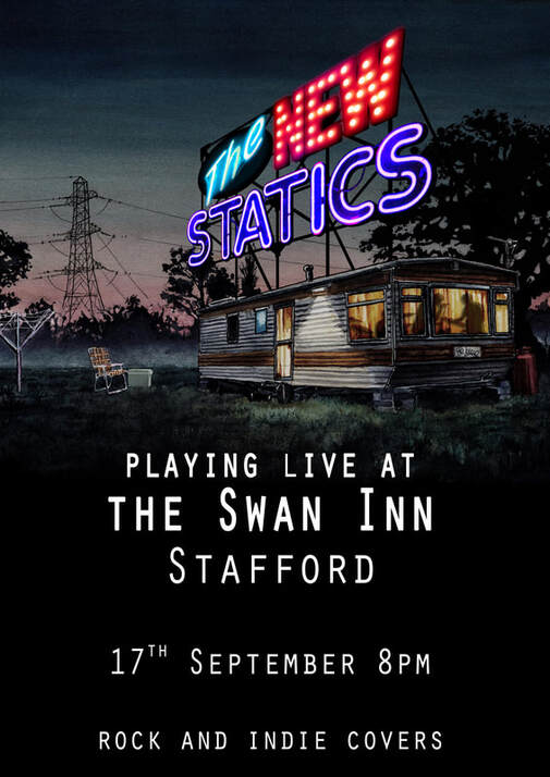 the New Statics event poster. Watercolour and digital media